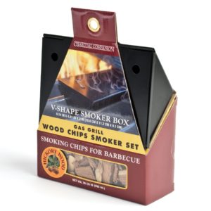 Charcoal Companion Krátký udící V-box s dřevěnými lupínky hickory