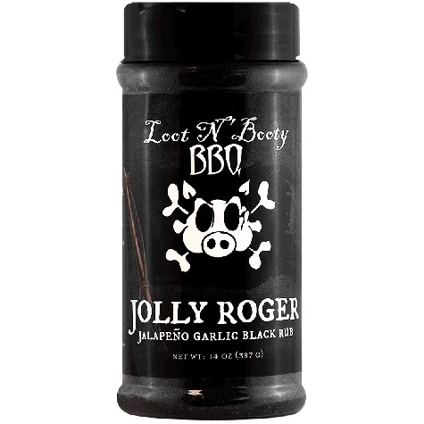 Grilovací koření Loot N' Booty BBQ Jolly Roger Jalapeno Garlic Black Rub