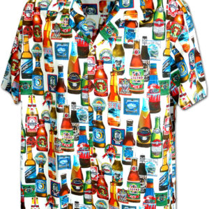 Pacific Legend Bílá havajská košile s motivem pivních lahví Velikost: XXL