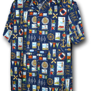 Pacific Legend Modrá havajská košile s námořním motivem Velikost: L