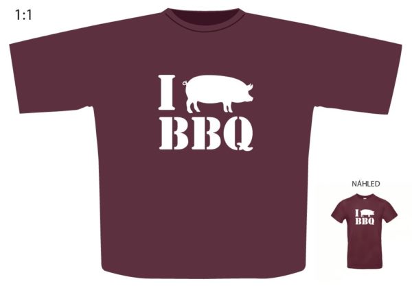 Triko s motivem "I PIG BBQ" Velikost: XXL