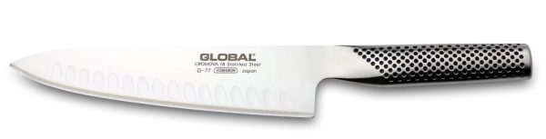 Japonský šéfkuchařský nůž s prolisy Global G-77