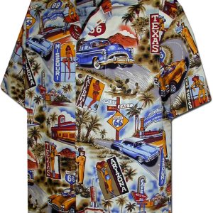 Pacific Legend Písková havajská košile s motivem Route 66 Velikost: XXL