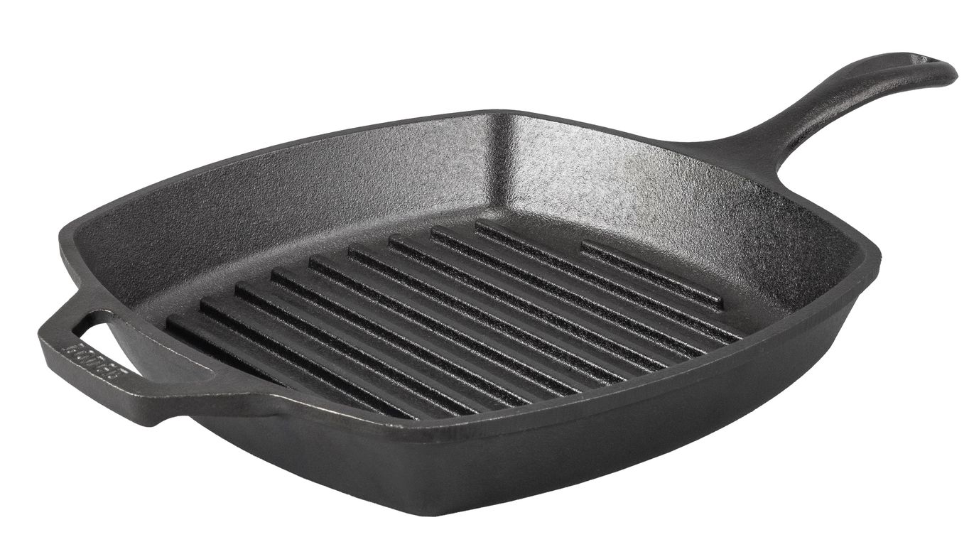 Čtvercová litinová grilovací pánev Lodge 27 cm
