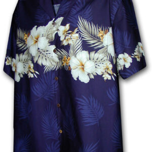 Pacific Legend Modrá havajská košile s motivem květů ibišku Velikost: XXL