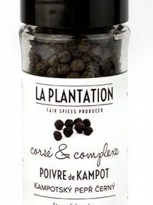 La Plantation Kampotský pepř černý celý 60 g mlýnek