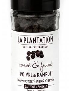 La Plantation Kampotský pepř černý celý zauzený studeným kouřem 60 g mlýnek