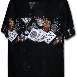 Pacific Legend Černá havajská košile s motivem hazardních her Velikost: XL