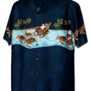 Pacific Legend Modrá havajská košile s motivem Santy na saních Velikost: XXL