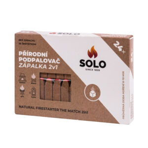 SOLO podpalovač přírodní ZÁPALKA 2v1 24 ks