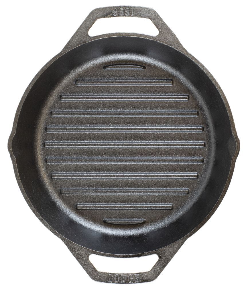 Grilovací litinová pánev Lodge 26 cm se dvěma madly - Obrázek 2